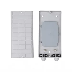 24-port outdoor termination enclosure showing internal splice tray and splitter slot